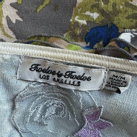 Vintage Green Camo Ruffle Full Zip Cardigan Twelve By Twelve LA Indie Artsy Boho - Picture 4 of 6